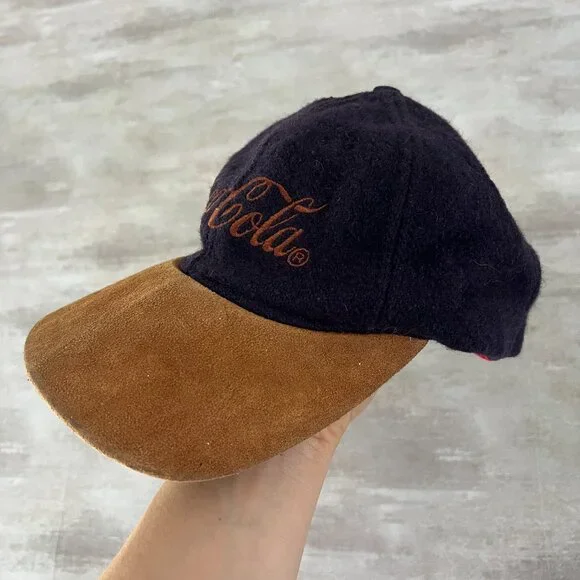 Vintage Coca Cola Adjustable Hat Wool Leather - Picture 4 of 6